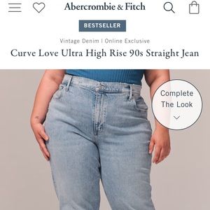 Abercrombie Curve Love Ultra High Rise 90s Straight Jeans
